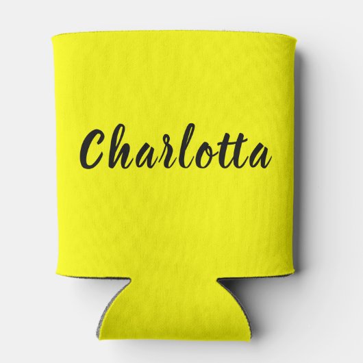 Black Personalize Name | Neon gele kleur Blikjeskoeler (Achterkant)