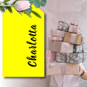 Black Personalize Name | Neon gele kleur Cadeaulabel