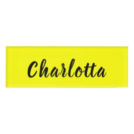 Black Personalize Name | Neon gele kleur Naambadge