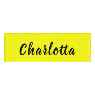 Black Personalize Name   Neon gele kleur Naambadge