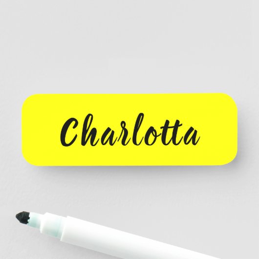 Black Personalize Name | Neon gele kleur Naamplaatje (In situ)