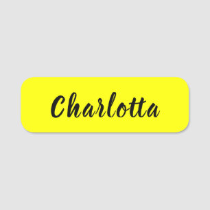 Black Personalize Name   Neon gele kleur Naamplaatje