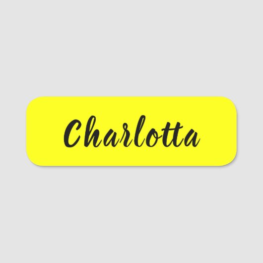 Black Personalize Name | Neon gele kleur Naamplaatje (Voorkant)