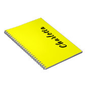 Black Personalize Name | Neon gele kleur Notitieboek (Rechterzijde)