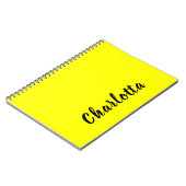 Black Personalize Name | Neon gele kleur Notitieboek (Linkerzijde)