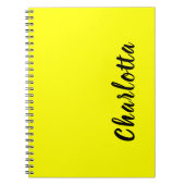 Black Personalize Name | Neon gele kleur Notitieboek (Voorkant)