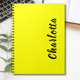 Black Personalize Name | Neon gele kleur Notitieboek