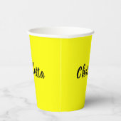 Black Personalize Name | Neon gele kleur Papieren Bekers (Rechts)