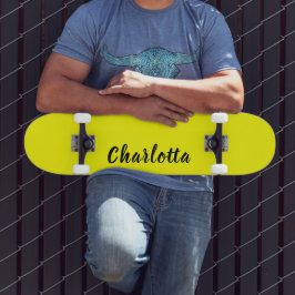 Black Personalize Name | Neon gele kleur Persoonlijk Skateboard