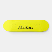 Black Personalize Name | Neon gele kleur Persoonlijk Skateboard (Horizontaal)