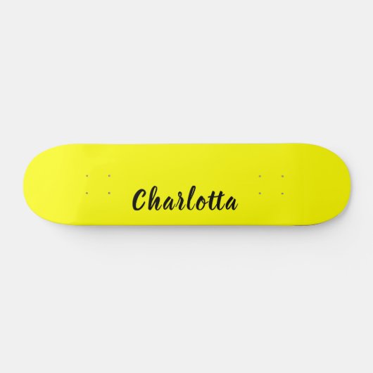 Black Personalize Name | Neon gele kleur Persoonlijk Skateboard (Horizontaal)