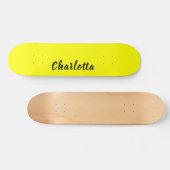 Black Personalize Name | Neon gele kleur Persoonlijk Skateboard (Horizontaal)
