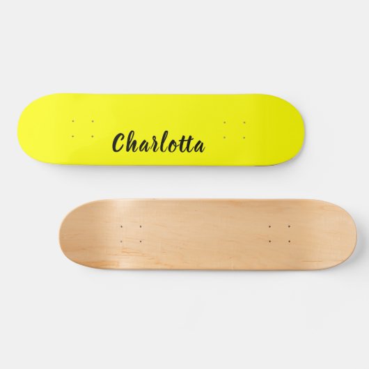 Black Personalize Name | Neon gele kleur Persoonlijk Skateboard (Horizontaal)