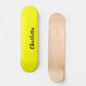 Black Personalize Name | Neon gele kleur Persoonlijk Skateboard (Voorkant)