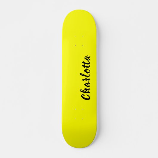 Black Personalize Name | Neon gele kleur Persoonlijk Skateboard (Voorkant)