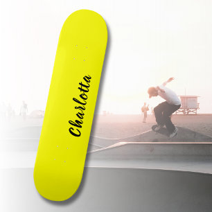 Black Personalize Name Neon gele kleur Persoonlijk Skateboard