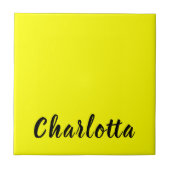 Black Personalize Name | Neon gele kleur Tegeltje (Voorkant)