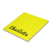 Black Personalize Name | Neon gele kleur Tegeltje (Zijkant)