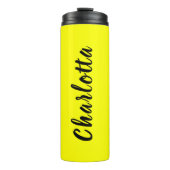 Black Personalize Name | Neon gele kleur Thermosbeker (Voorkant)