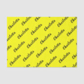 Black Personalize Name | Neon gele kleur Tissuepapier (Voorkant)