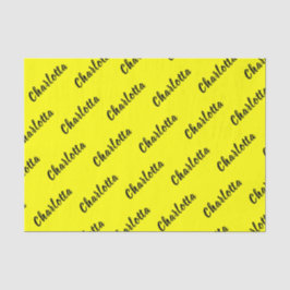 Black Personalize Name | Neon gele kleur Tissuepapier
