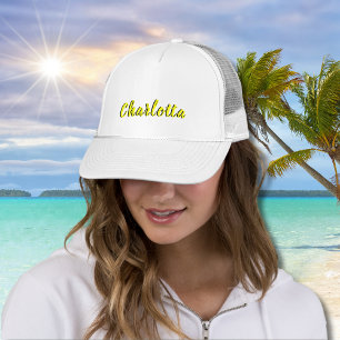 Black Personalize Name   Neon gele kleur Trucker Pet