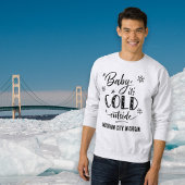 Black Personalized Baby It's Cold Outside Holiday Trui