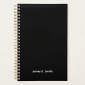 Black Personalized Men's Planner (Voorkant)