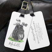 Black Personalized Monogram Golf Bag Bagagelabel