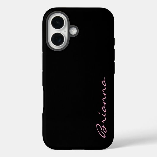 Black Personalized Name Pink Text Case-Mate iPhone Case (Achterkant)
