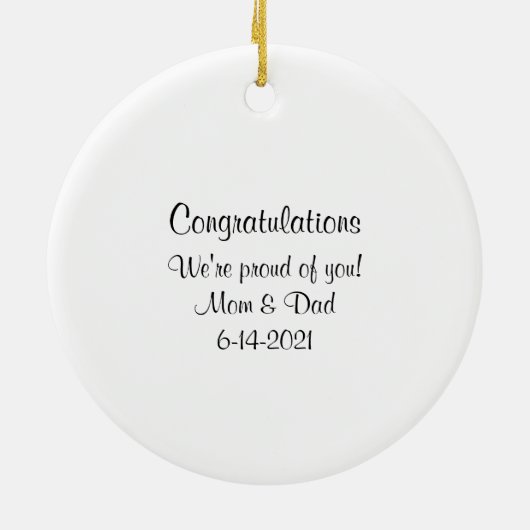 Black Pet Afstuderen Ornament (Achterkant)