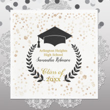 Black Pet and Laurel Graduation Party Napkins