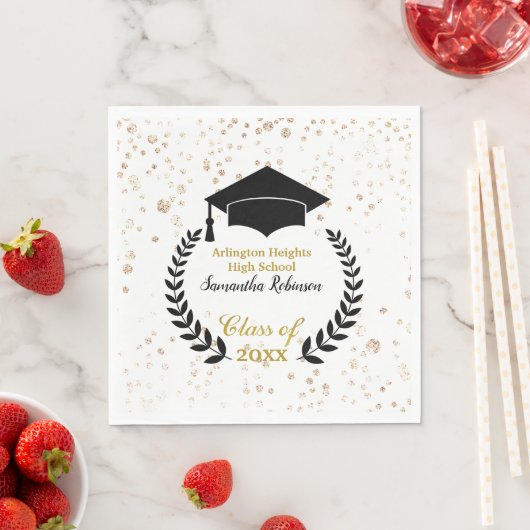Black Pet and Laurel Graduation Party Napkins Servet (Insitu)