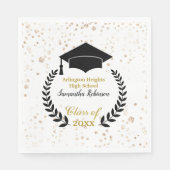 Black Pet and Laurel Graduation Party Napkins Servet (Voorkant)