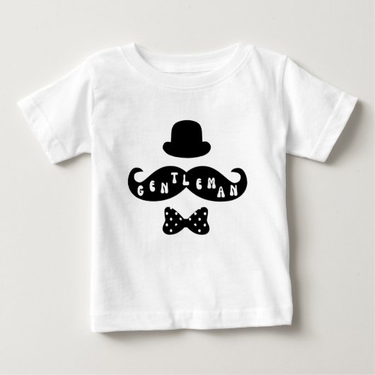 Black Pet Mustache Casual Baby Boy T-Shirt (Voorkant)