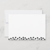 Black Pet Paw Prints Custom Monogram Cute  Notitiekaartje (Achterkant)