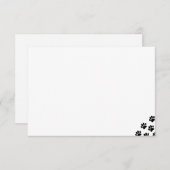 Black Pet Paw Prints  Notitiekaartje (Voorkant / Achterkant)