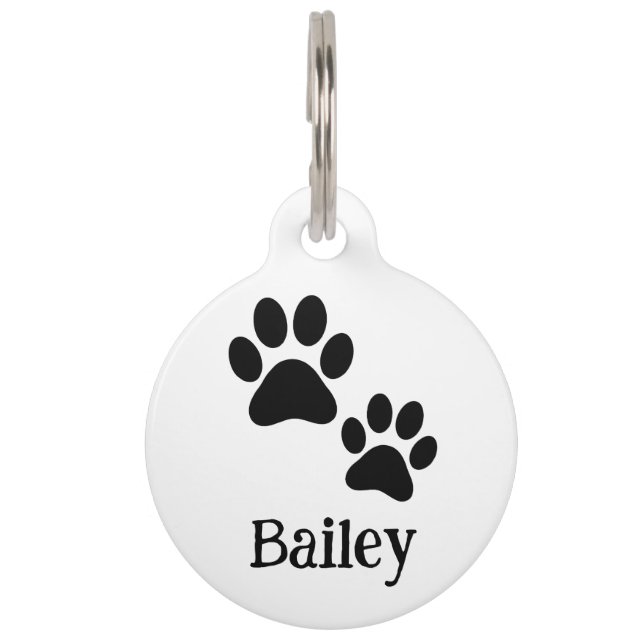 Black Pet Paw Simple (Bailey) Huisdierpenning (Voorkant)