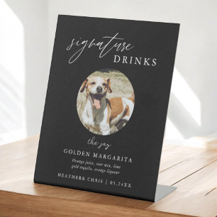 Black Pet Signature Drinken Wedding Bar Reclamebord Met Voetstuk