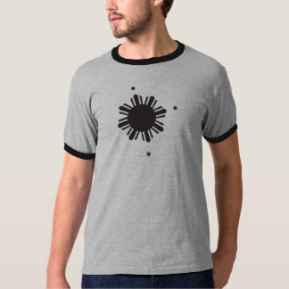Black Philippine Sun en Stars Off Center - Shirt