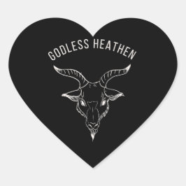 Black Phillip Godless Heathen Hart Sticker