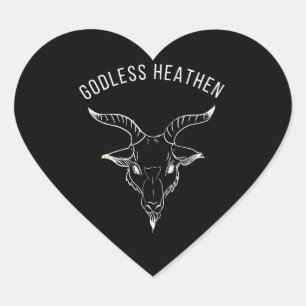 Black Phillip Godless Heathen Hart Sticker