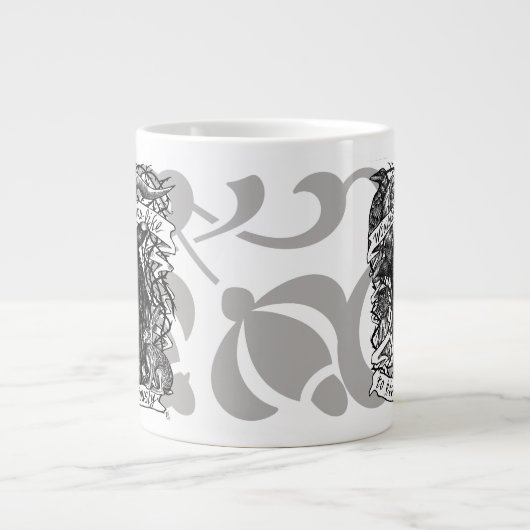 Black Phillip "Live Delicily" pen en inkt Grote Koffiekop (Voorkant)