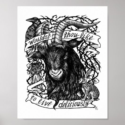 Black Phillip "Live Delicious" Poster (Voorkant)