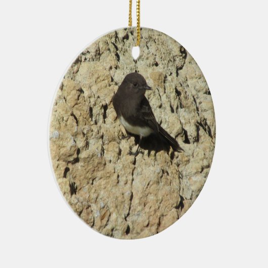 Black Phoebe Keramisch Ornament (Rechts)