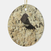 Black Phoebe Keramisch Ornament (Links)