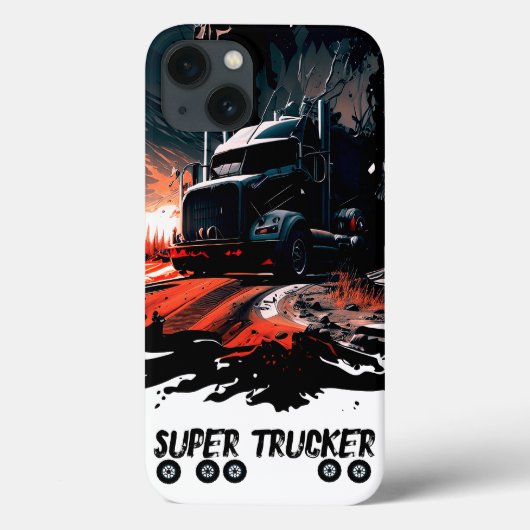 BLack Phone Truck, Trucker gift, Wheels Splash Art Case-Mate iPhone Case (Achterkant)