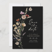 Black Photo Boho Save the Date Flat Kaart (Voorkant)