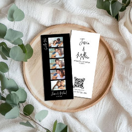 Black Photo Booth Bookmark w QR code Wedding