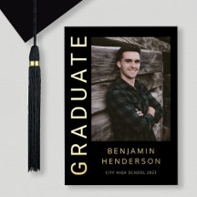 Black Photo Boy Gold Foil Afstuderen koninklijke p